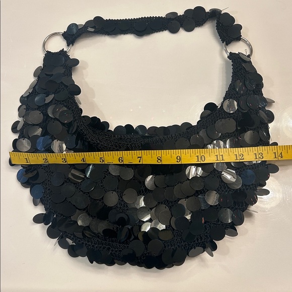 Vintage Black Sequin Shoulder Bag - Picture 3 of 6